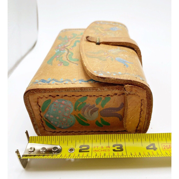 WWII 1942 E K 1943 Leather Tool Pouch Repurposed European Design Painted - Picture 14 of 15